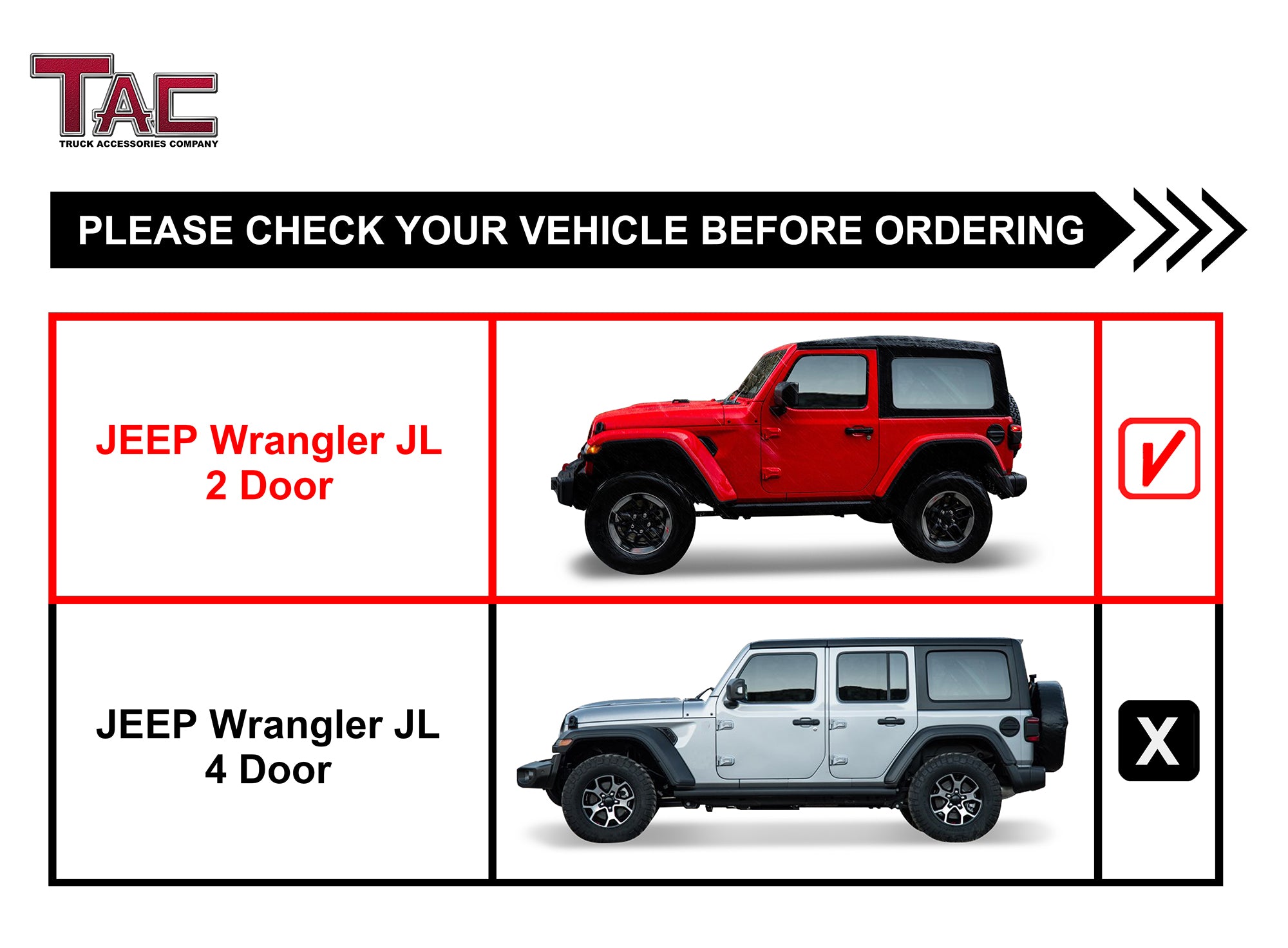 TAC Sidewinder Running Boards Fit 2018-2025 Jeep Wrangler JL 2 Door SUV 4" Drop Fine Texture Black Side Steps Nerf Bars Rock Slider Armor Off-Road Accessories (2pcs)
