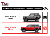 TAC Side Steps Running Boards Compatible with 2021-2023 Ford Bronco 4 Door SUV 3" Black Side Bars Step Rails Nerf Bars Off Road Accessories (2 pcs Running Boards)