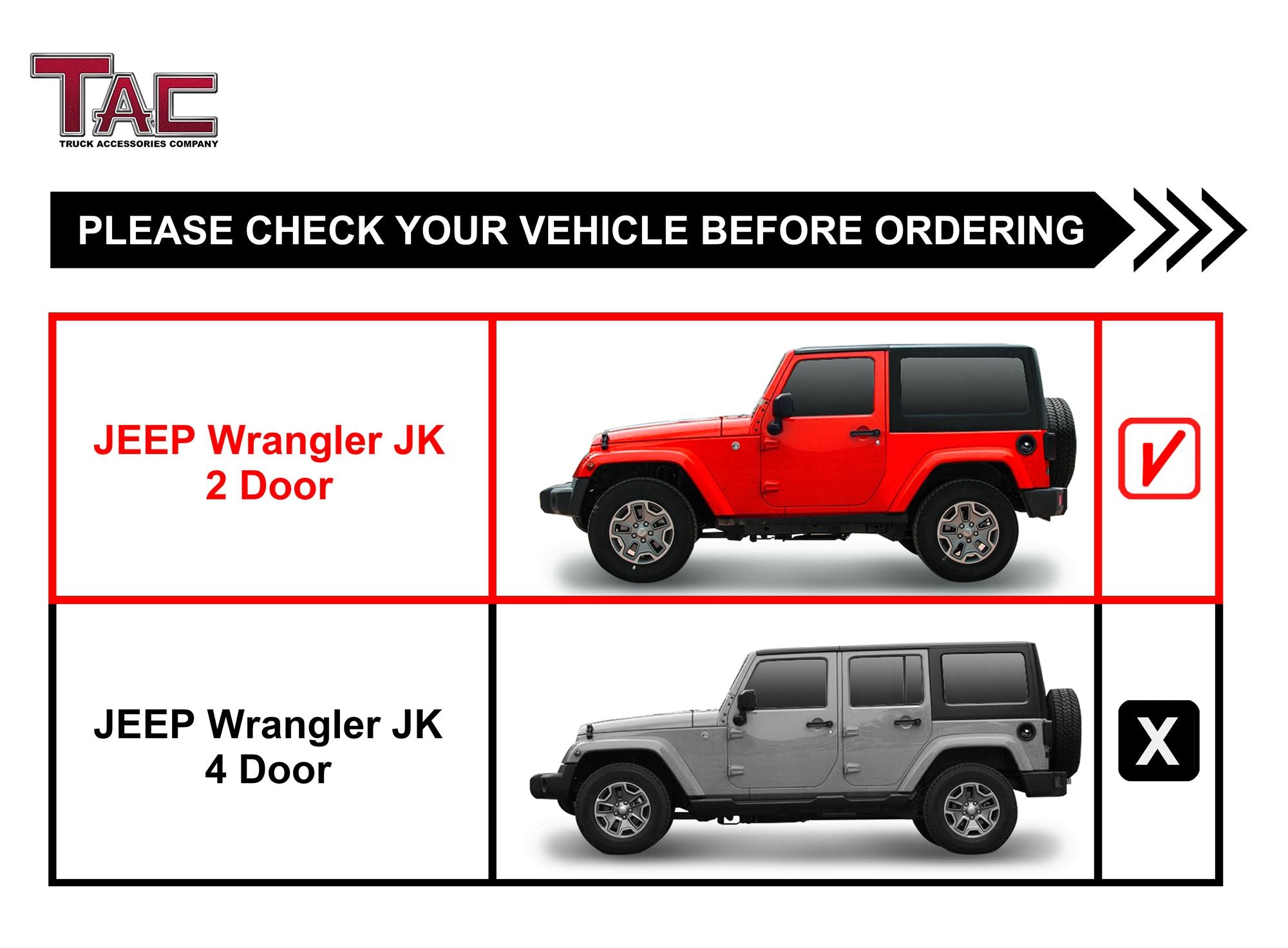 TAC Arrow Side Steps Running Boards Compatible with 2007-2018 Jeep Wrangler JK 2 Door SUV 5" Aluminum Texture Black Step Rails Nerf Bars Lightweight Off Road Accessories 2Pcs