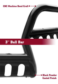 TAC Gloss Black 3" Bull Bar for 2019-2023 Ford Ranger Truck Front Bumper Brush Grille Guard Nudge Bar