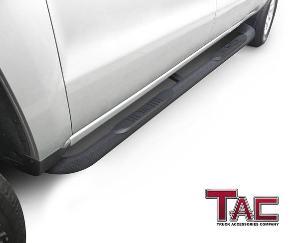 TAC Replacement Step Pad with TAC Logo for 3 Inch Round Tube Heavy Texture Black Side Steps Running Board Side Bar Nerf Bar – 1 Step Pad with 5 Clips (Only Fit TAC Brand 3“ Side Steps)