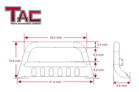 TAC Bull Bar for 2021-2023 Ford Bronco SUV 3” Black Front Bumper Grille Guard Brush Guard Rock Armor Front Protection Accessories