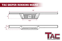 TAC Sniper Running Boards Compatible with 2021-2024 Ford Bronco 2 Door Truck Pickup 4" Drop Fine Texture Black Side Steps Nerf Bars Rock Slider Armor Off-Road Accessories (2pcs)