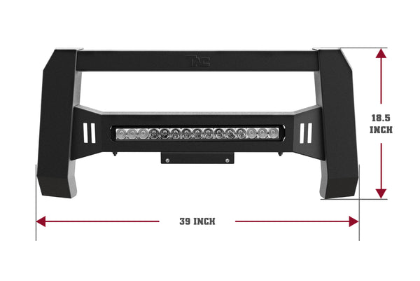 TAC Predator Bull Bar Compatible with 2016-2023 Toyota Tacoma Pickup Truck Fine Textured Black Modular Lighting Front Bumper Brush Grille Guard with LED Off-Road Lights (Patent No: US 10,315,599 B2)