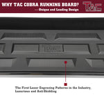 TAC Cobra Running Boards Compatible With 2020-2023 Toyota Highlander SUV Side Steps Nerf Bars Step Rails Aluminum Black Off-Road City Exterior Accessories 2 pieces one pair
