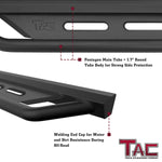 TAC Running Boards Fit 2020-2024 Jeep Gladiator JT Rocker Steps Pickup Truck Side Steps Nerf Bars Rock Slider Armor Off-Road Accessories Fine Texture Black (2pcs)