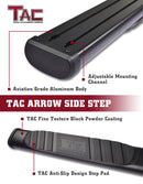 TAC Arrow Side Steps Running Boards Compatible with 2009-2018 Ram 1500 Crew Cab(Incl. 2019-2024 Ram 1500 Classic)|2010-2025 Ram 2500/3500/4500/5500 Crew Cab(Incl. Chassis Cab Diesel models) Truck 5" Aluminum Texture Black Step Rails Nerf Bars-5