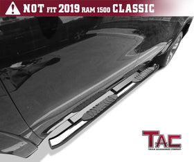 TAC Stainless Steel 5" Oval Bend Side Steps For 2019-2025 Chevy Silverado/GMC Sierra 1500 Crew Cab | 2020-2025 Silverado/GMC Sierra 2500/3500 Crew Cab Truck | Running Boards | Nerf Bar | Side Bar - 0