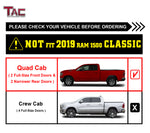 TAC Sniper Running Boards Fit 2019-2023 Dodge RAM 1500 Quad Cab (Excl. 2019-2023 Ram 1500 Classic) Truck Pickup 4" Fine Texture Black Side Steps Nerf Bars 2pcs