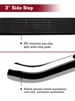 TAC Side Steps Running Boards Compatible with 2022-2023 Toyota Tundra Double Cab 3” Stainless Steel Side Bars Nerf Bars Off Road Accessories 2pcs