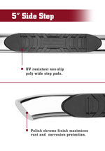 TAC Stainless Steel 5" Oval Bend Side Steps For 2019-2023 Chevy Silverado/GMC Sierra 1500 Crew Cab | 2020-2024 Silverado/GMC Sierra 2500/3500 Crew Cab Truck | Running Boards | Nerf Bar | Side Bar
