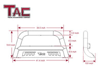 TAC Bull Bar Compatible with 2021-2023 Ford Bronco SUV 3” Black Front Bumper Grille Guard Brush Guard Off Road Accessories
