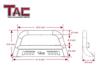 TAC Bull Bar Compatible with 2021-2024 Ford Bronco SUV 3” Black Front Bumper Grille Guard Brush Guard Off Road Accessories