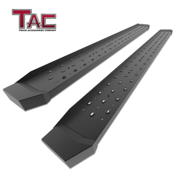 TAC Fine Texture Black Rattler Running Board for 2015-2026 Ford F150 Regular Cab|2017-2026 F250/F350/F450/F550 Super Duty Regular Cab Truck | Side Steps | Nerf Bars | Side Bars