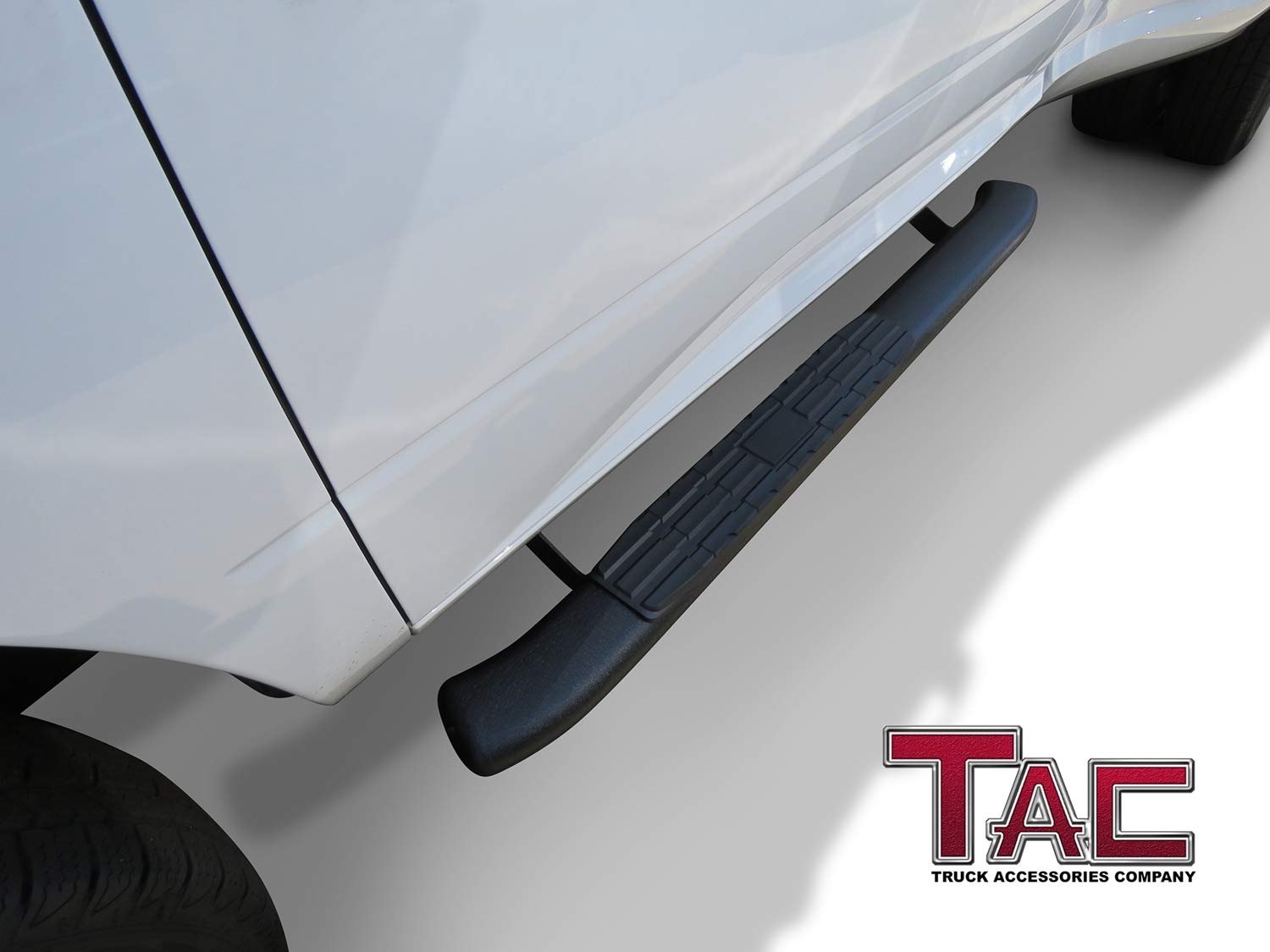 TAC Heavy Texture Black PNC Side Steps For 2009-2018 Dodge Ram 1500 (Incl. 2019-2023 Ram 1500 Classic) /2010-2025 Dodge Ram 2500/3500 Regular Cab Truck | Running Boards | Nerf Bars | Side Bars - 0