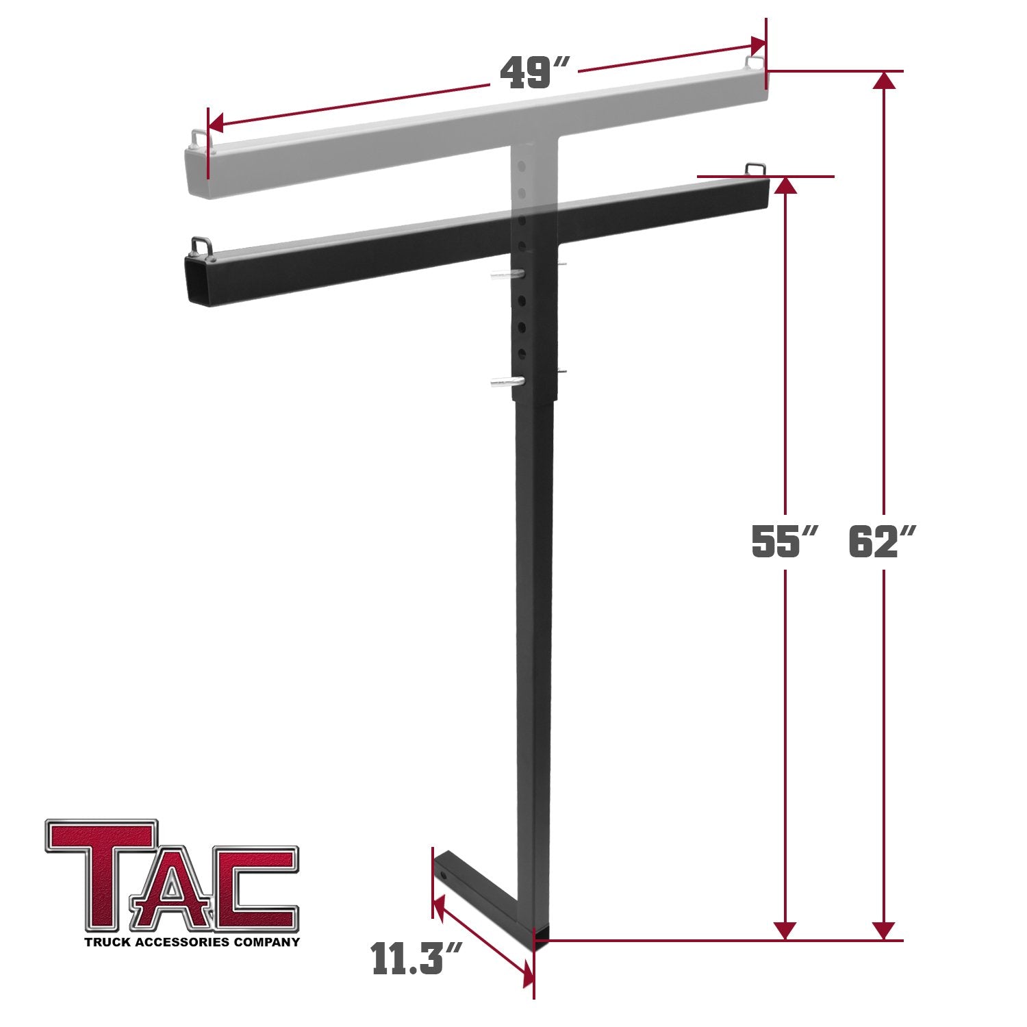 TAC Fine Texture Adjustable Extender Ladder Rack Universal Fit
