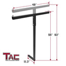 TAC Fine Texture Adjustable Extender Ladder Rack Universal Fit 2" Rear Hitch Receivers (500 LBS Capacity)-5