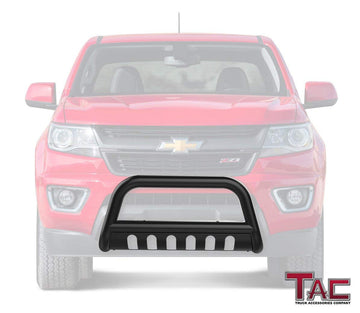 TAC Gloss Black 3" Bull Bar For 2015-2022 Chevy Colorado (Excl. ZR2) / GMC Canyon Truck Front Bumper Brush Grille Guard Nudge Bar - 0