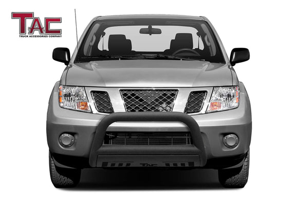 TAC Heavy Texture Black 3" Bull Bar For 2005-2021 Nissan Frontier Truck/ 2005-2015 Nissan Xterra SUV/ 2005-2007 Nissan Pathfinder SUV Front Bumper Brush Grille Guard Nudge Bar