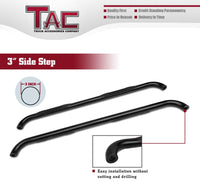 TAC Gloss Black 3" Side Steps For 2001-2003 Ford F150/250 SuperCrew Cab Truck | Running Boards | Nerf Bars | Side Bars