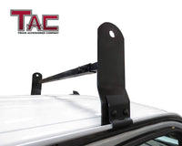 TAC Gloss Black Universal 2 Bars Roof Ladder Rack for Van with Rain Gutter (600 LBS Capacity)