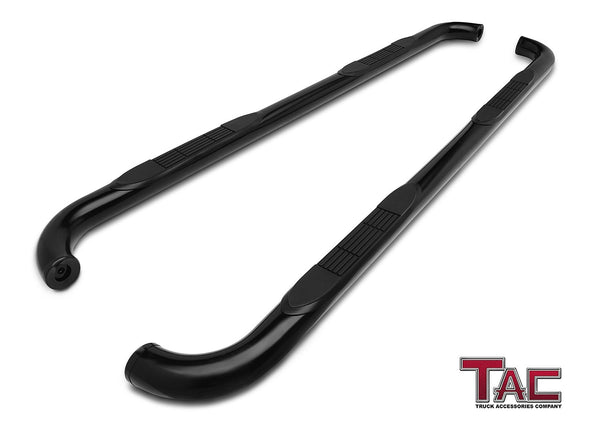 TAC Gloss Black 3" Side Steps For 1988-1998 Chevy/GMC C/K 2 Door Extended CAB (Incl. Z71) Truck | Running Boards | Nerf Bars | Side Bars