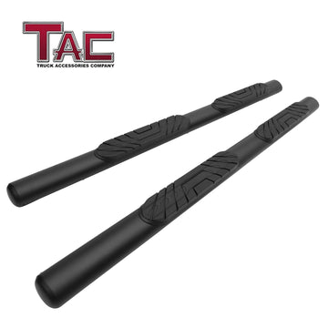 TAC 4" Side Steps for 2019-2026 Chevy Silverado/GMC Sierra 1500 Crew Cab|2020-2026 Chevy Silverado/GMC Sierra 2500/3500 Crew Cab Truck | Running Boards | Nerf Bar | Side Bar | Fine Texture Black