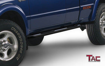 TAC 3" Gloss Black Side Steps Compatible with 1999-2011 Ford Ranger / Ranger Edge / Mazda B Series Super Cab 4 Door| Running Boards| Side Bars| Step Rails| Nerf Bars| Rocker Slider| Pickup Truck Accessories (2 PCS) - 0