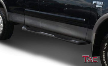 TAC 3" Gloss Black Side Steps Compatible with 1997-1998 F150/F250LD Super Cab 3 Door | 1999-2003 F150/F250LD Super Cab 4 Door (Incl. 04 Heritage)| Running Boards| Side Bars| Step Rails| Nerf Bars| Rocker Slider| Pickup Truck Accessories (2 PCS) - 0