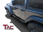 TAC Fine Texture Black 4" Side Steps for 2018-2024 Jeep Wrangler JL 2 Door SUV | Running Boards | Nerf Bars | Side Bars