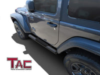 TAC Fine Texture Black 4" Side Steps for 2018-2024 Jeep Wrangler JL 2 Door SUV | Running Boards | Nerf Bars | Side Bars