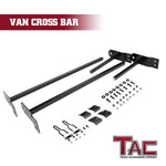 TAC Gloss Black Universal 2 Bars Roof Ladder Rack for Van with Rain Gutter (600 LBS Capacity)