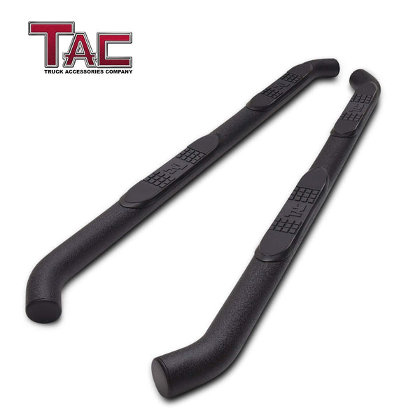 TAC Heavy Texture Black 3" Side Steps For 2007-2018 Jeep Wrangler JK 4 Door (Exclude 2018 Wrangler JL Models) SUV | Running Boards | Nerf Bars | Side Bars