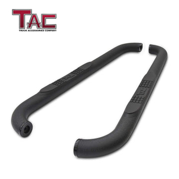 TAC Heavy Texture Black 3" Side Steps For 1999-2018 Chevy Silverado/GMC Sierra 1500 Regular Cab / 1999-2019 Chevy Silverado/GMC Sierra 2500/3500 Regular Cab (Excl. C/K Classic) Truck | Running Boards | Nerf Bars | Side Bars