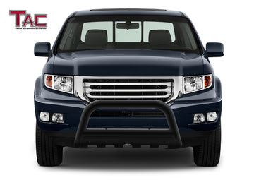 TAC Gloss Black 3" Bull Bar for 2006-2014 Honda Ridgeline Truck / 2003-2008 Honda Pilot SUV Front Bumper Brush Grille Guard Nudge Bar - 0