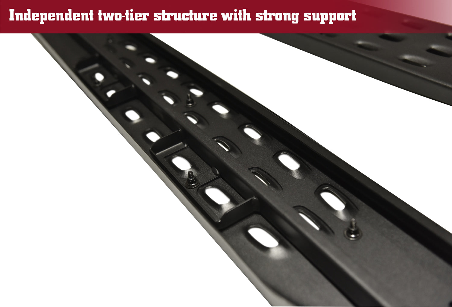 TAC Fine Texture Frigate Running Boards for 2019-2024 Chevy Silverado/GMC Sierra 1500 | 2020-2024 Silverado/Sierra 2500/3500 HD Double Cab Truck | Side Steps | Nerf Bars | Side Bars