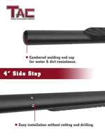 TAC Fine Texture Black 4" Side Steps for 2020-2023 Jeep Gladiator Truck | Running Boards | Nerf Bar | Side Bar