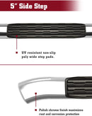 TAC Side Steps Running Boards Compatible With 2019-2025 Dodge Ram 1500 Crew Cab (Excl. 2019-2024 Ram 1500 Classic) Truck Pickup 5" Oval Bend Stainless Steel Side Bars Step Rails Nerf Bars 2 pcs-6