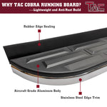 TAC Cobra Running Boards Compatible With 2020-2023 Toyota Highlander SUV Side Steps Nerf Bars Step Rails Aluminum Black Off-Road City Exterior Accessories 2 pieces one pair