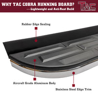 TAC Cobra Running Boards Compatible With 2020-2023 Toyota Highlander SUV Side Steps Nerf Bars Step Rails Aluminum Black Off-Road City Exterior Accessories 2 pieces one pair