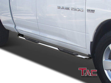 TAC 3" Stainless Steel Side Steps Compatible with 2009-2018 Ram 1500 Quad Cab| 2019-2024 Ram 1500 Classic| Running Boards| Side Bars| Step Rails| Nerf Bars| Rocker Slider| Pickup Truck Accessories (2 PCS) - 0