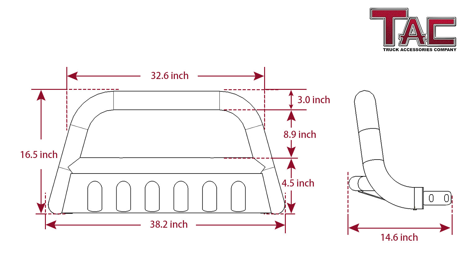 TAC Gloss Black 3" Bull Bar For 2011-2025 Ford F150 EcoBoost ( Excluded  all F150 Raptor models/2020-2022 Diesel models) Truck Front Bumper Brush Grille Guard Nudge Bar