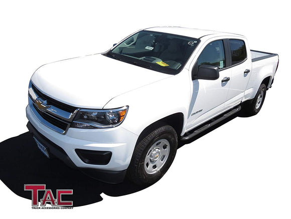 TAC 3" Gloss Black Side Steps Compatible with 2015-2025 Chevy Colorado / GMC Canyon Crew Cab| Running Boards| Side Bars| Step Rails| Nerf Bars| Rocker Slider| Pickup Truck Accessories (2 PCS)