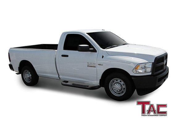 TAC 3" Gloss Black Side Steps Compatible with 2009-2018 Ram 1500 Regular Cab| 2019-2023 Ram 1500 Classic| 2010-2025 Ram 2500/3500/4500/5500 Regular Cab| Running Boards| Side Bars| Step Rails| Nerf Bars| Rocker Slider| Pickup Truck Accessories (2 PCS)