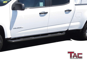 TAC 3" Gloss Black Side Steps Compatible with 2015-2026 Chevy Colorado/GMC Canyon Crew Cab| Running Boards| Side Bars| Step Rails| Nerf Bars| Rocker Slider| Pickup Truck Accessories (2 PCS) - 0