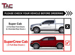 TAC Fine Texture Black 4" Side Steps for 2019-2023 Ford Ranger SuperCrew Cab Truck | Running Boards | Nerf Bars | Side Bars