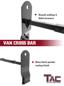 TAC Gloss Black Universal 2 Bars Roof Ladder Rack for Van with Rain Gutter (600 LBS Capacity)-5