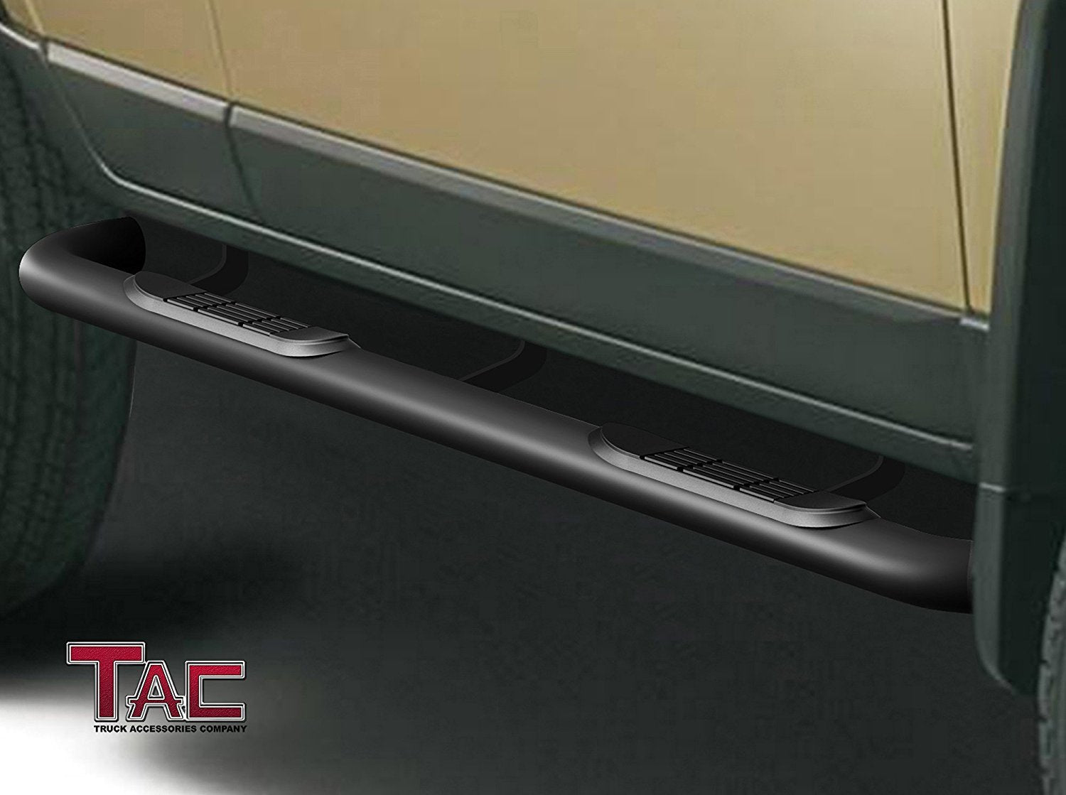 TAC 3" Gloss Black Side Steps Compatible with 2002-2005 Ford Explorer (4 Door)| Running Boards| Side Bars| Step Rails| Nerf Bars| Rocker Slider| SUV Accessories (2 PCS) - 0