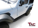 TAC 3" Gloss Black Side Steps Compatible with 2018-2025 Jeep Wrangler JL 2 Door| Running Boards| Side Bars| Step Rails| Nerf Bars| Rocker Slider| SUV Accessories (2 PCS)-3