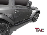 TAC Heavy Texture Black PNC Side Steps For 2018-2024 Jeep Wrangler JL 2 Door SUV | Running Boards | Nerf Bars | Side Bars